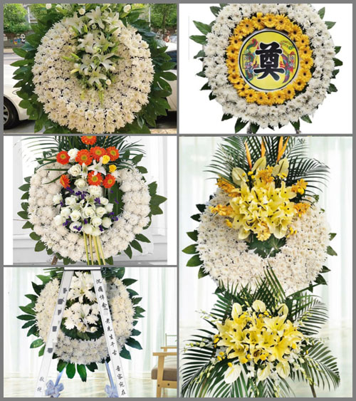 山东济宁梁山县馆驿镇红星村花圈速递